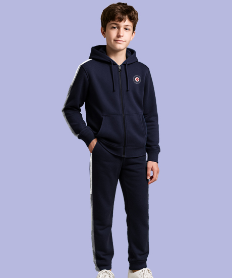 BOYS TRACK SUIT WITH ZIPPER AND HOODIE